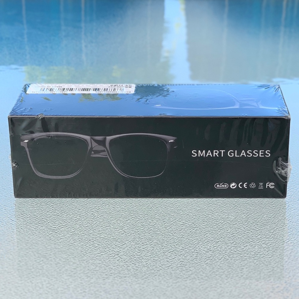 Black Frame Smart Glasses Wearable Tech, Model E13 ~ One Size